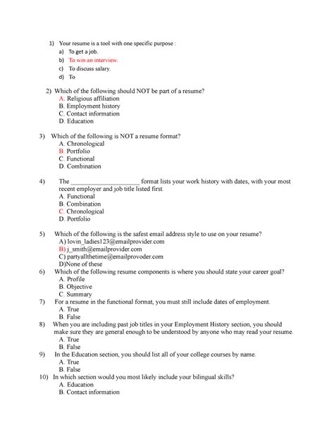 which of the following statements about electronic resumes is false|Resume Quiz Questions & Answers: The Ultimate Cheat Sheet.